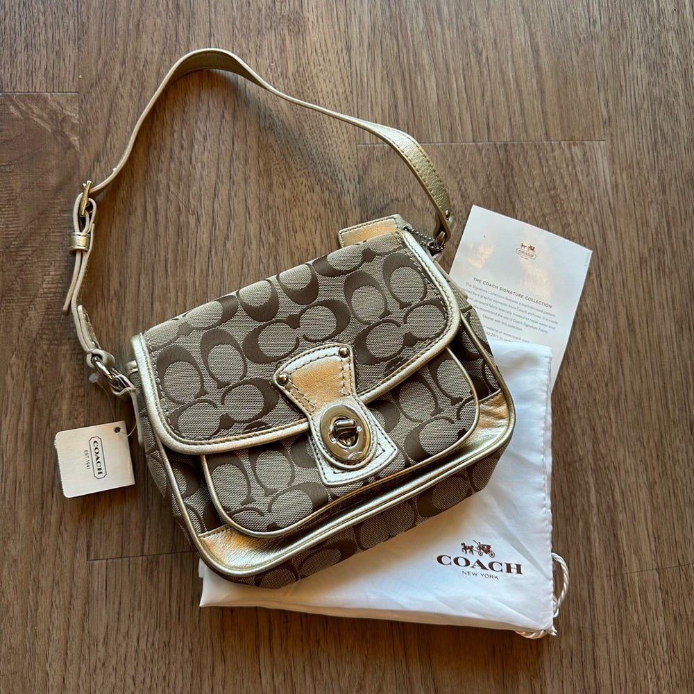 Vintage Coach Signature Penny Flap Shoulder Bag